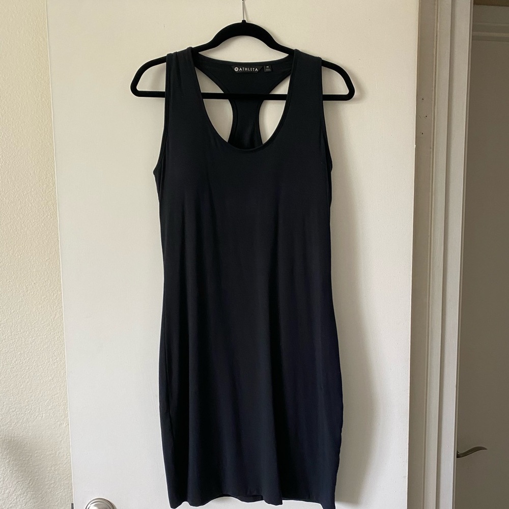 Athleta Shelf Bra Tank Dress in Black Size M